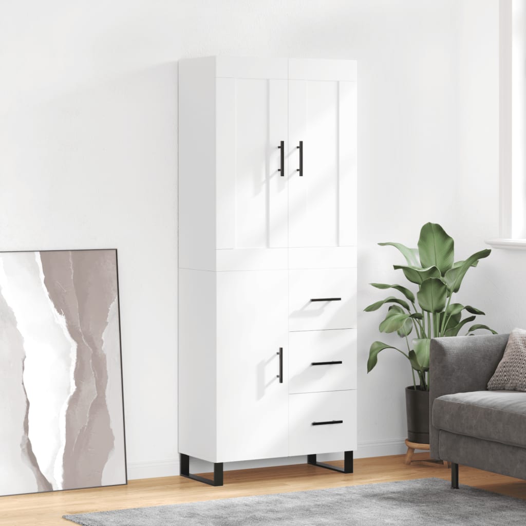 Hoge kast 69,5x34x180 cm bewerkt hout wit is nu te koop bij PeponiXL, paradijselijk wonen!