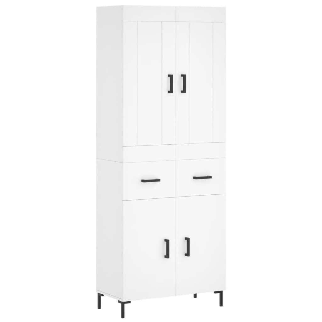 Hoge kast 69,5x34x180 cm bewerkt hout wit is nu te koop bij PeponiXL, paradijselijk wonen!