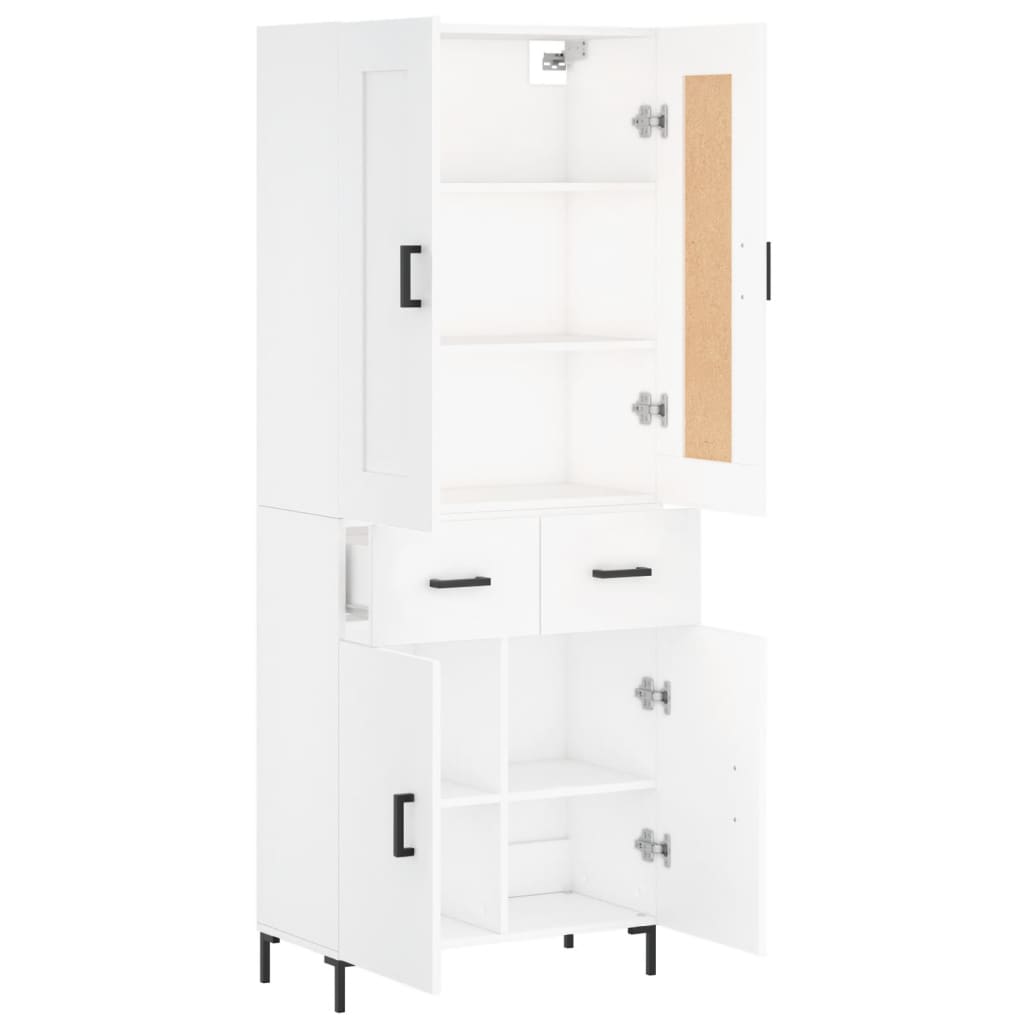 Hoge kast 69,5x34x180 cm bewerkt hout wit is nu te koop bij PeponiXL, paradijselijk wonen!