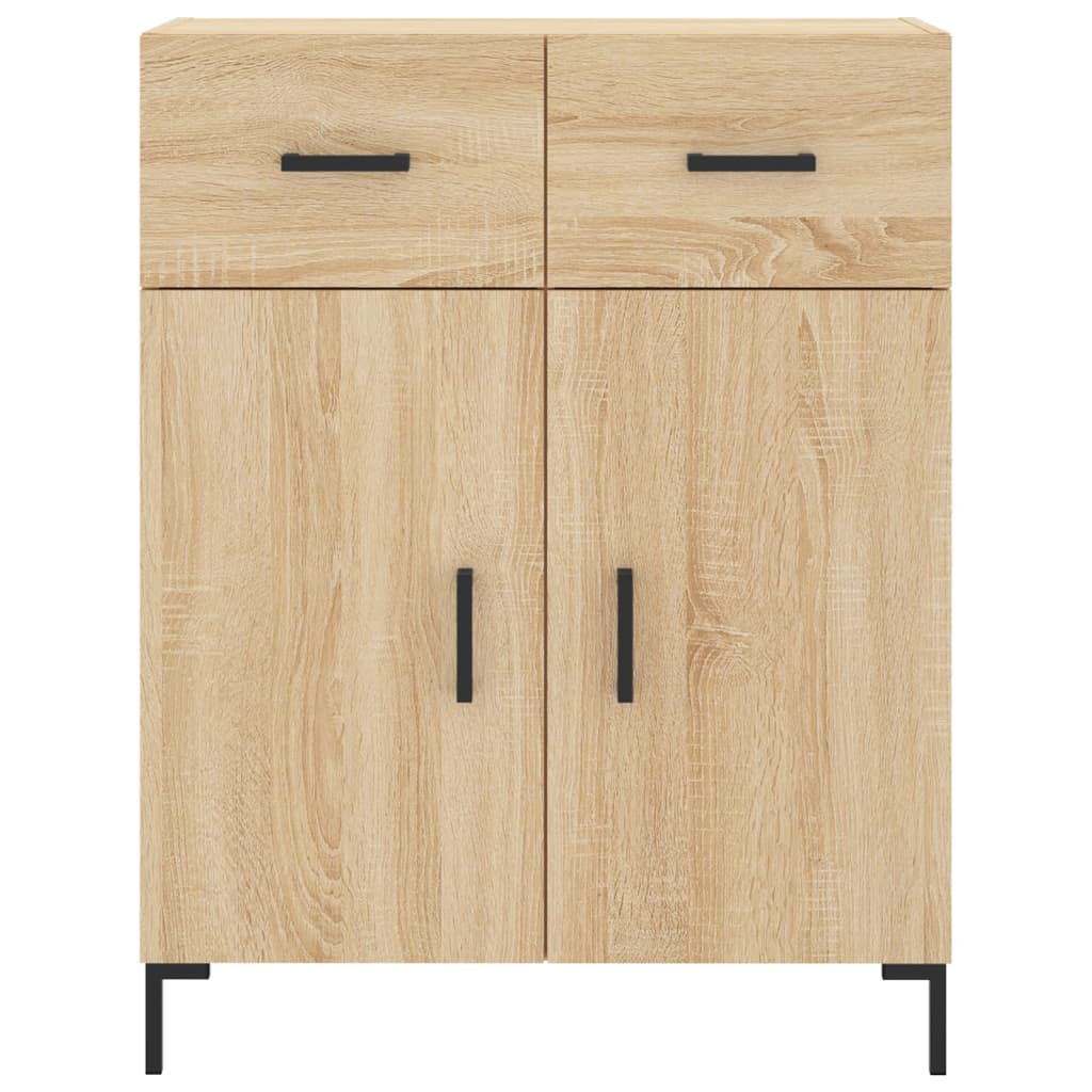 Hoge kast 69,5x34x180 cm bewerkt hout sonoma eikenkleurig is nu te koop bij PeponiXL, paradijselijk wonen!