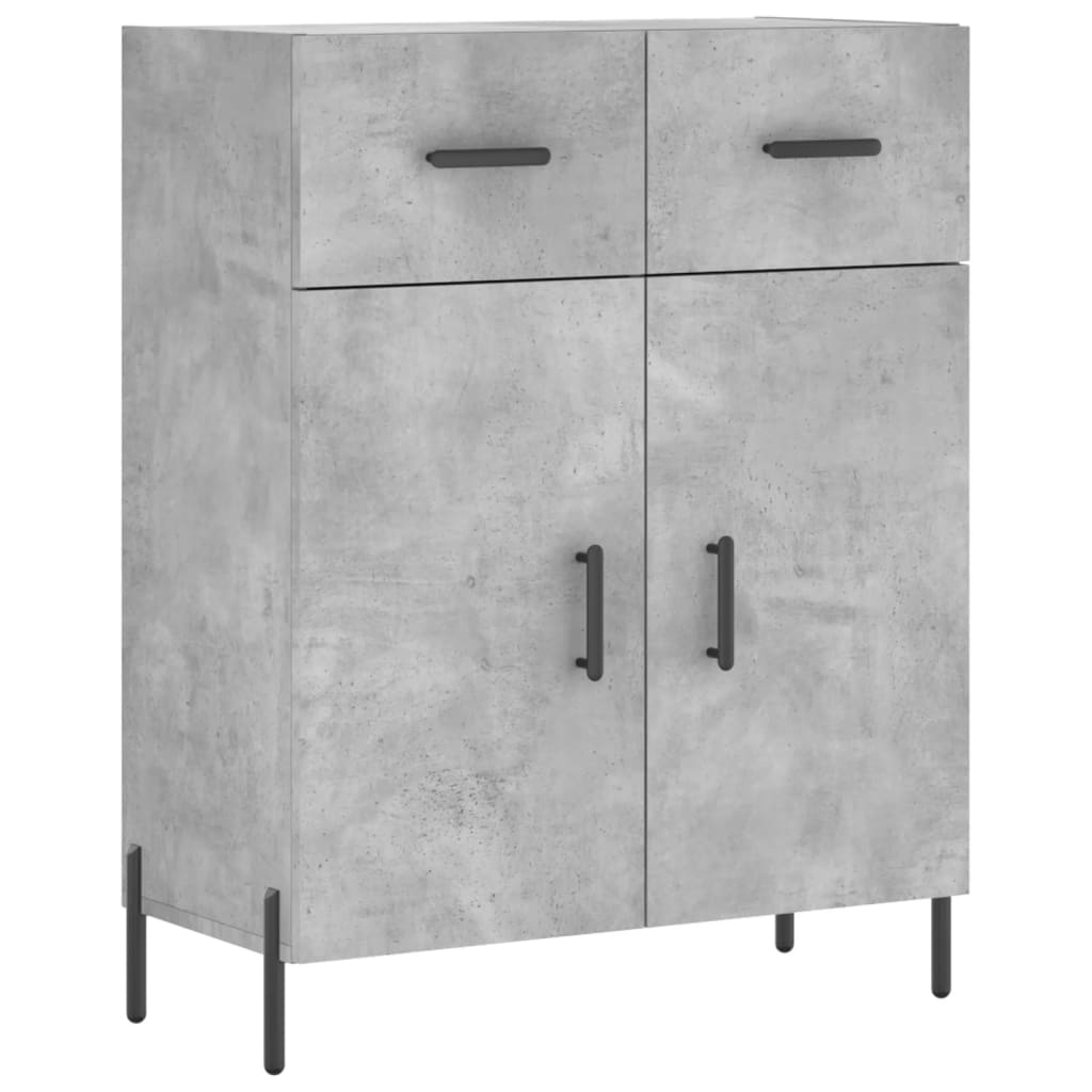 Hoge kast 69,5x34x180 cm bewerkt hout betongrijs is nu te koop bij PeponiXL, paradijselijk wonen!