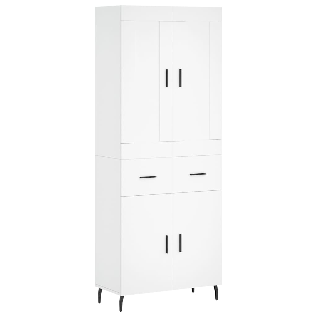 Hoge kast 69,5x34x180 cm bewerkt hout wit is nu te koop bij PeponiXL, paradijselijk wonen!