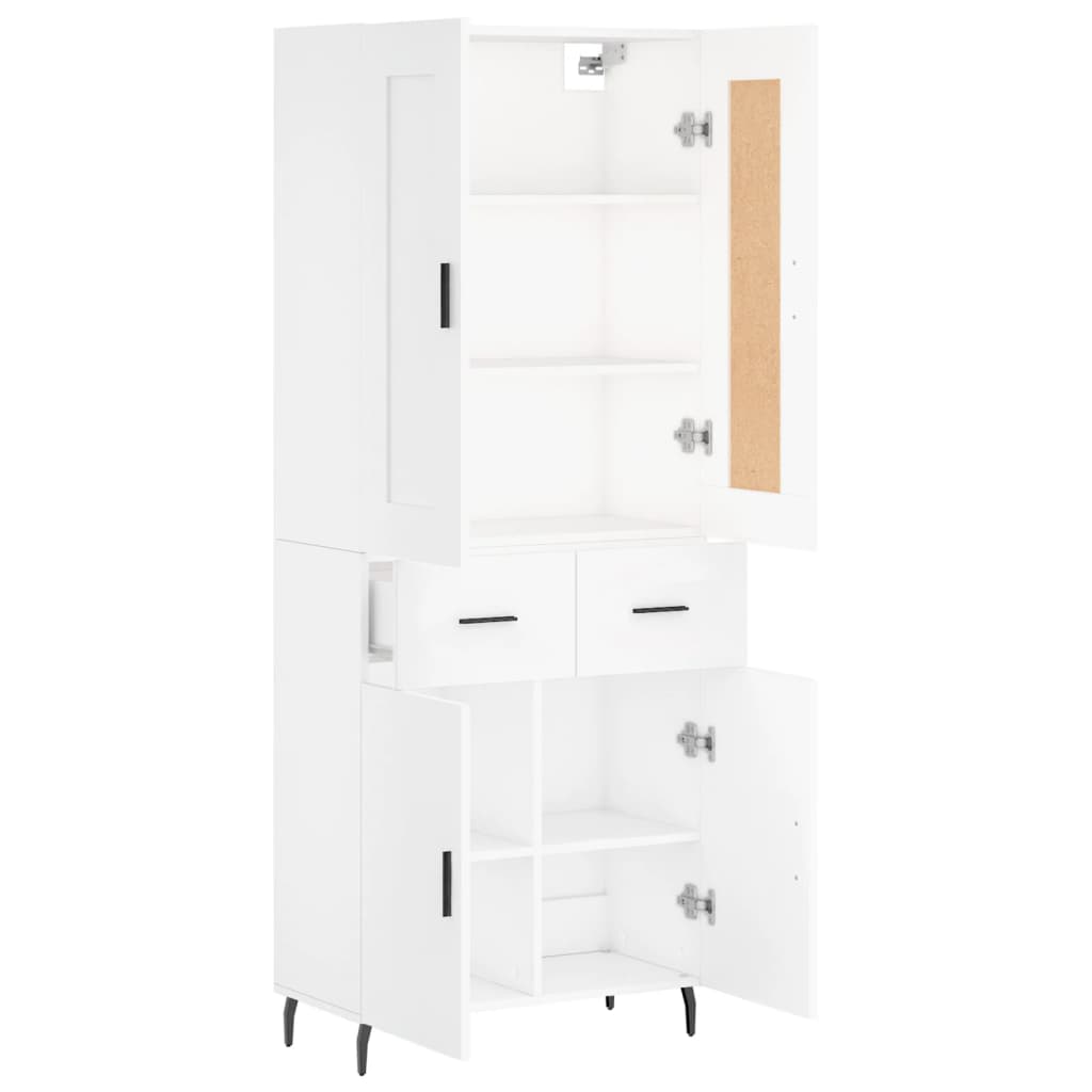 Hoge kast 69,5x34x180 cm bewerkt hout wit is nu te koop bij PeponiXL, paradijselijk wonen!