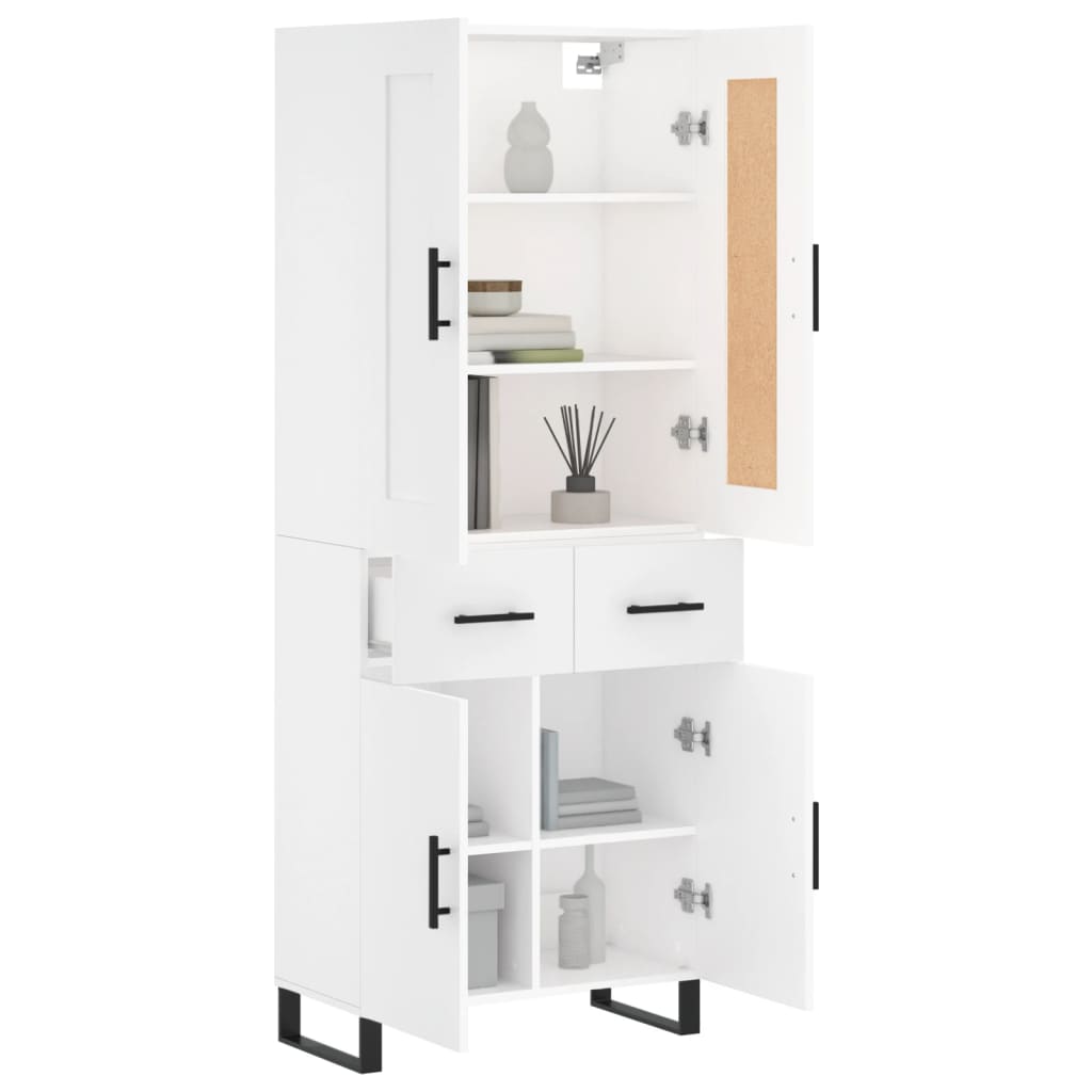 Hoge kast 69,5x34x180 cm bewerkt hout wit is nu te koop bij PeponiXL, paradijselijk wonen!