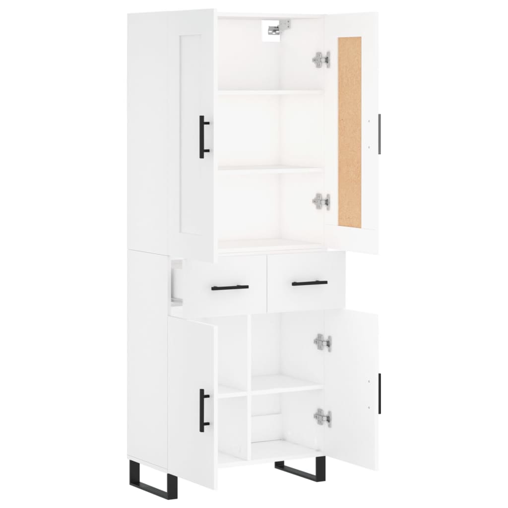 Hoge kast 69,5x34x180 cm bewerkt hout wit is nu te koop bij PeponiXL, paradijselijk wonen!