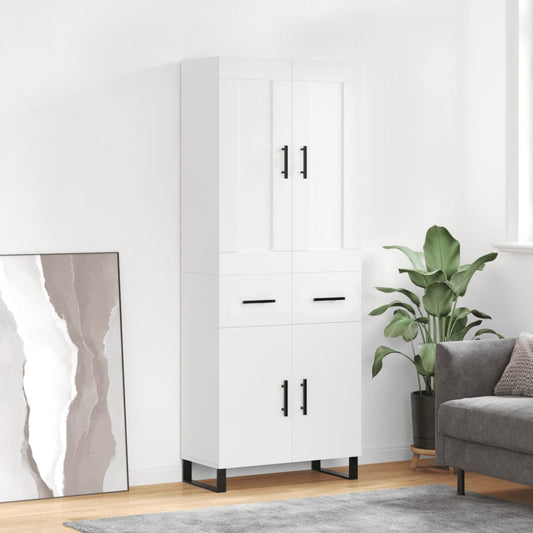 Hoge kast 69,5x34x180 cm bewerkt hout wit is nu te koop bij PeponiXL, paradijselijk wonen!