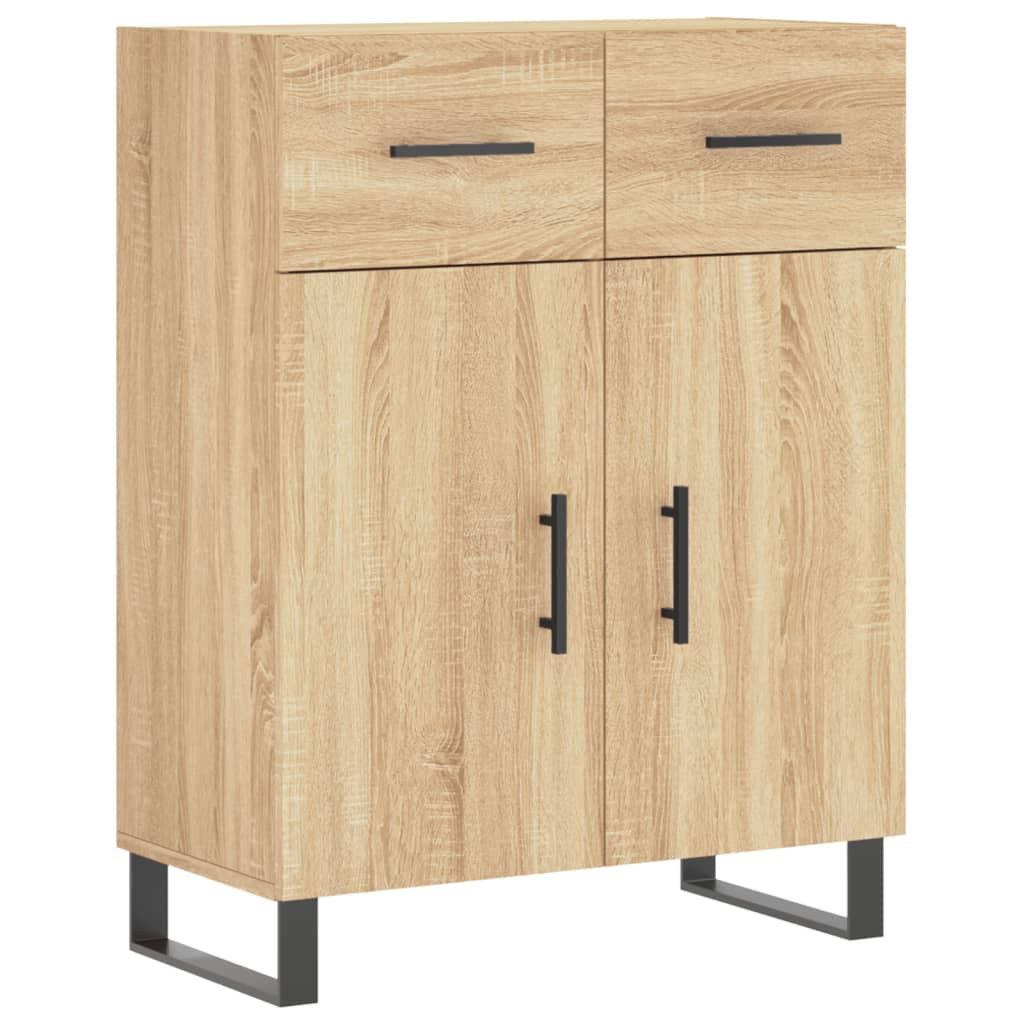 Hoge kast 69,5x34x180 cm bewerkt hout sonoma eikenkleurig is nu te koop bij PeponiXL, paradijselijk wonen!