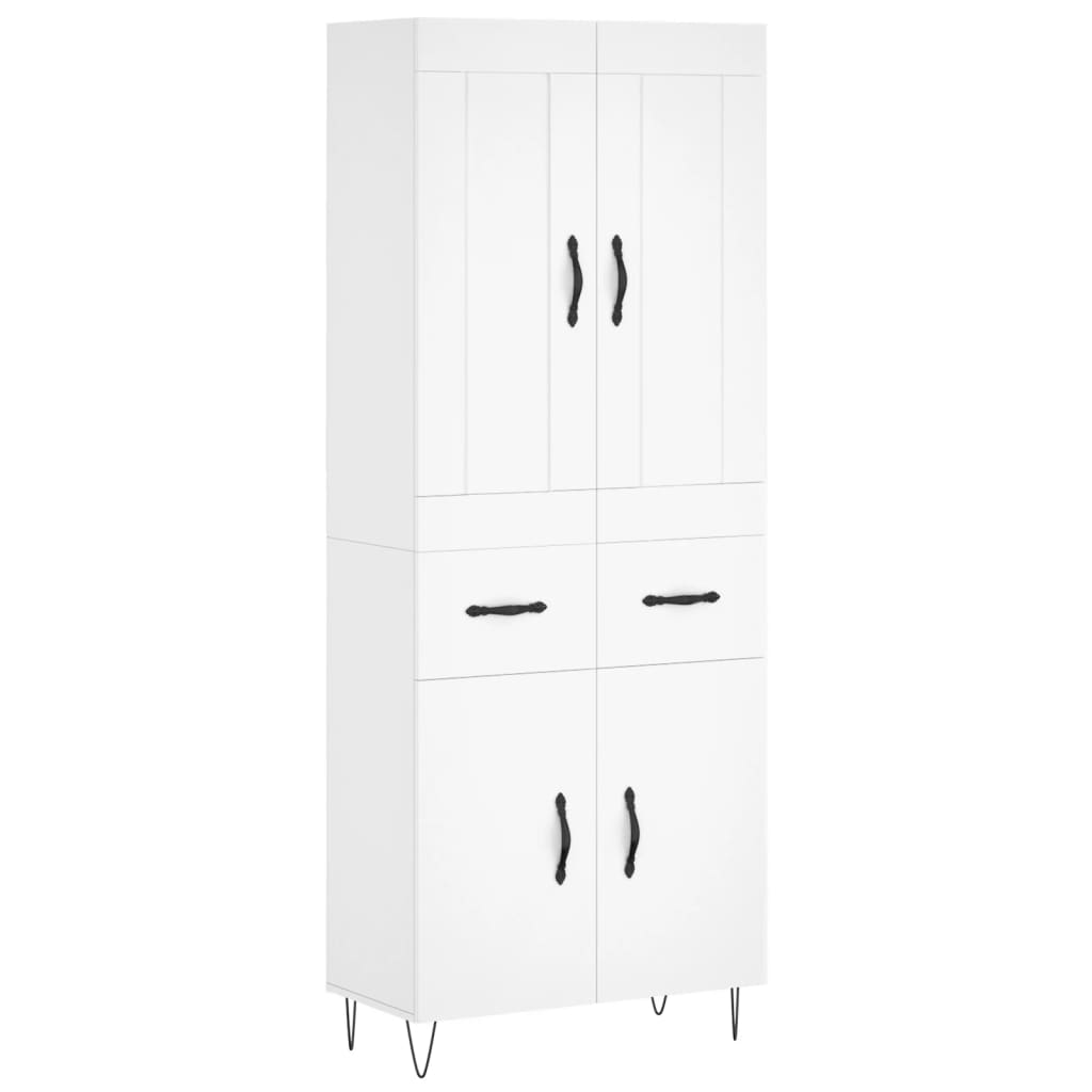 Hoge kast 69,5x34x180 cm bewerkt hout wit is nu te koop bij PeponiXL, paradijselijk wonen!