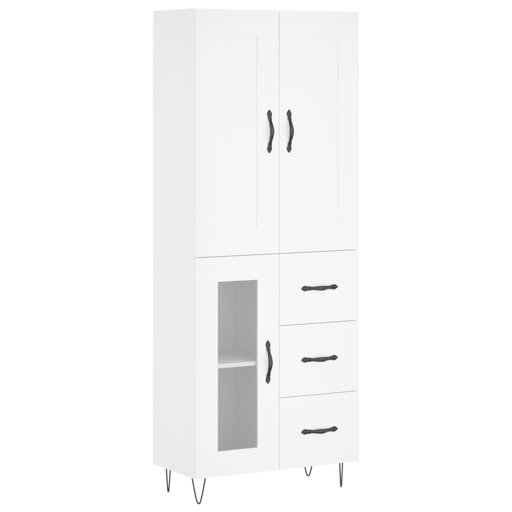 Hoge kast 69,5x34x180 cm bewerkt hout wit is nu te koop bij PeponiXL, paradijselijk wonen!