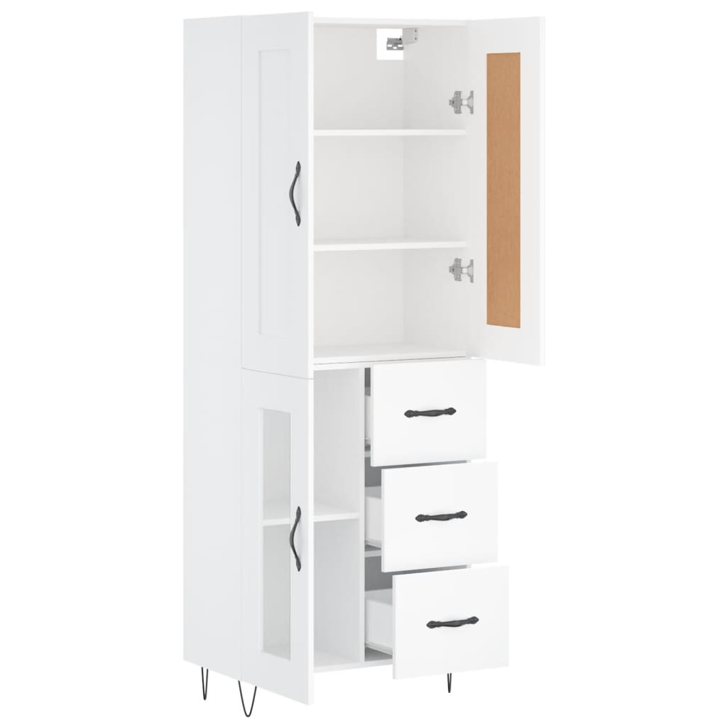 Hoge kast 69,5x34x180 cm bewerkt hout wit is nu te koop bij PeponiXL, paradijselijk wonen!