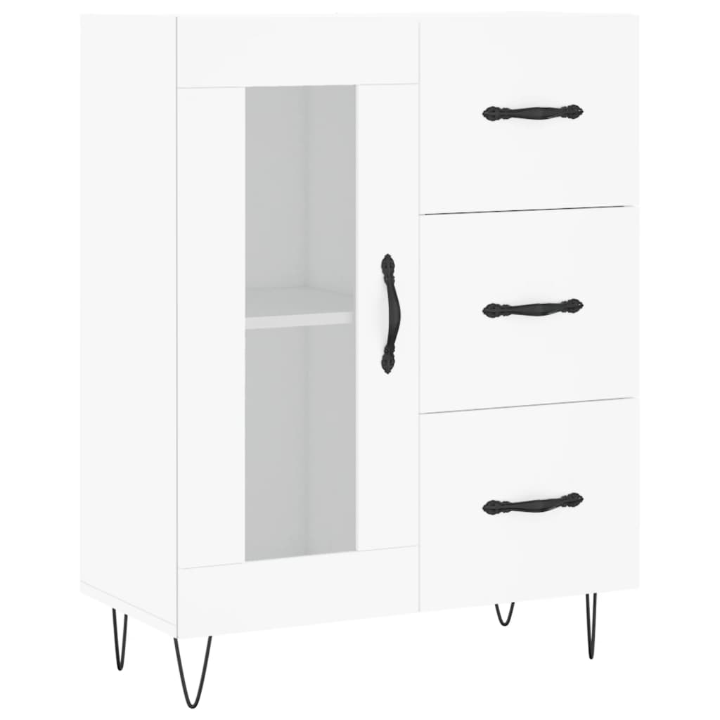 Hoge kast 69,5x34x180 cm bewerkt hout wit is nu te koop bij PeponiXL, paradijselijk wonen!