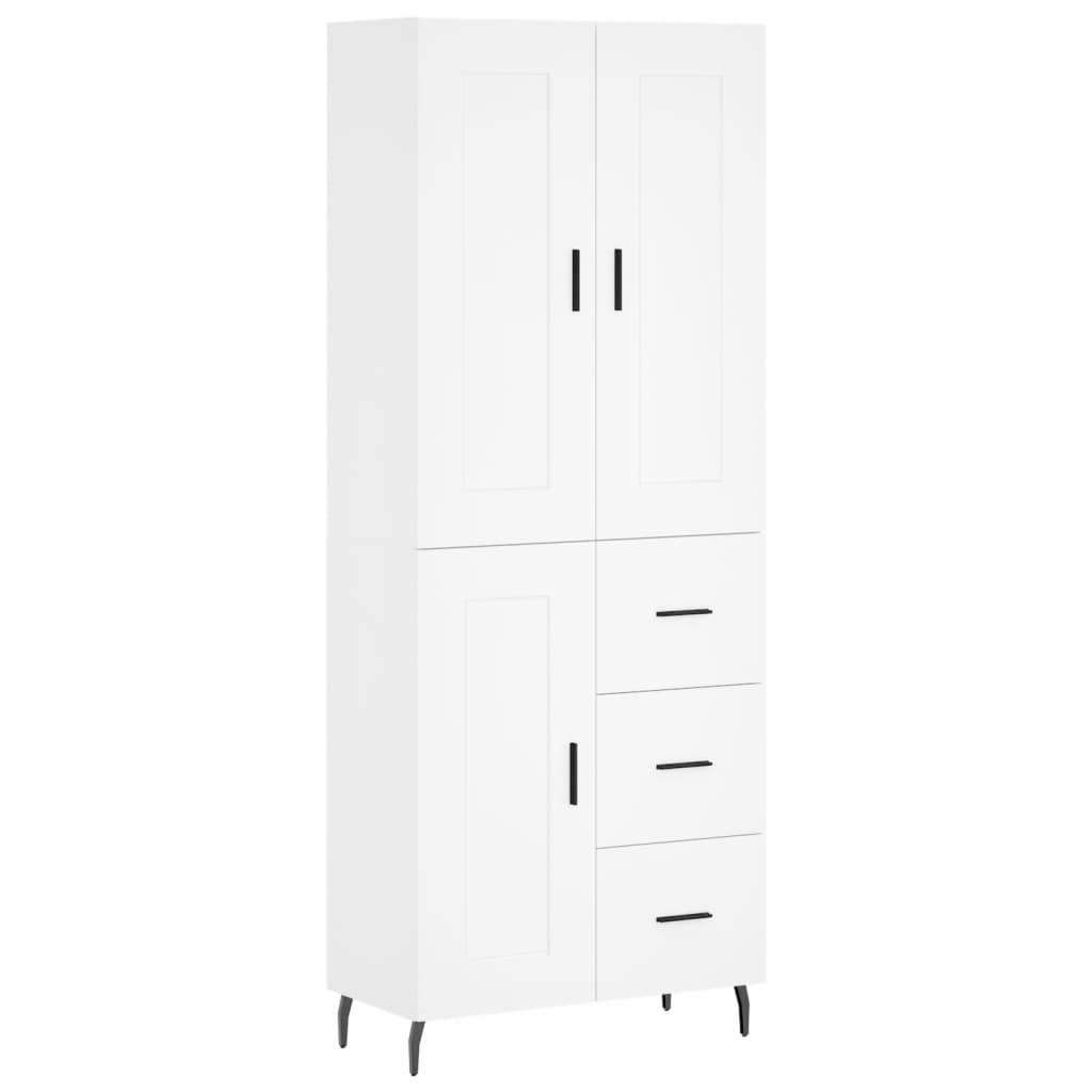 Hoge kast 69,5x34x180 cm bewerkt hout wit is nu te koop bij PeponiXL, paradijselijk wonen!