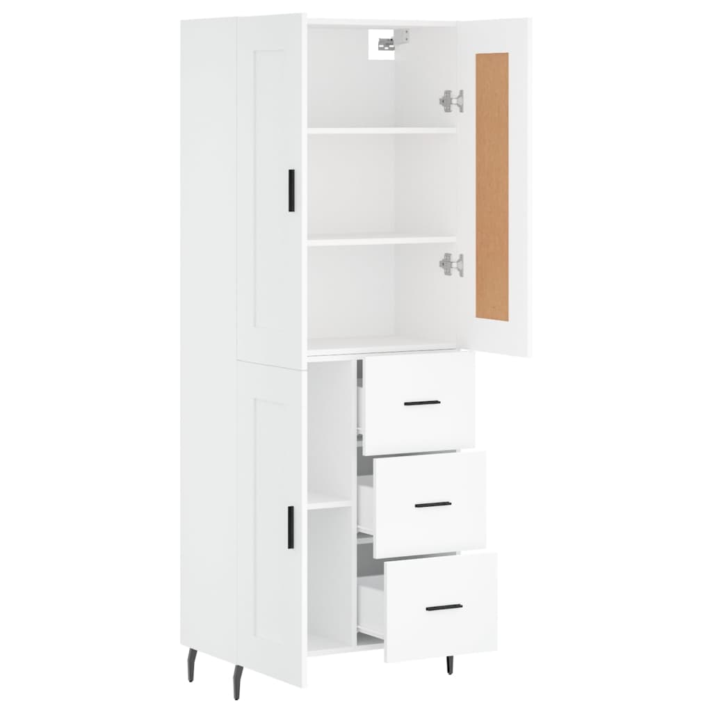 Hoge kast 69,5x34x180 cm bewerkt hout wit is nu te koop bij PeponiXL, paradijselijk wonen!