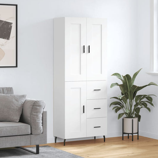 Hoge kast 69,5x34x180 cm bewerkt hout wit is nu te koop bij PeponiXL, paradijselijk wonen!