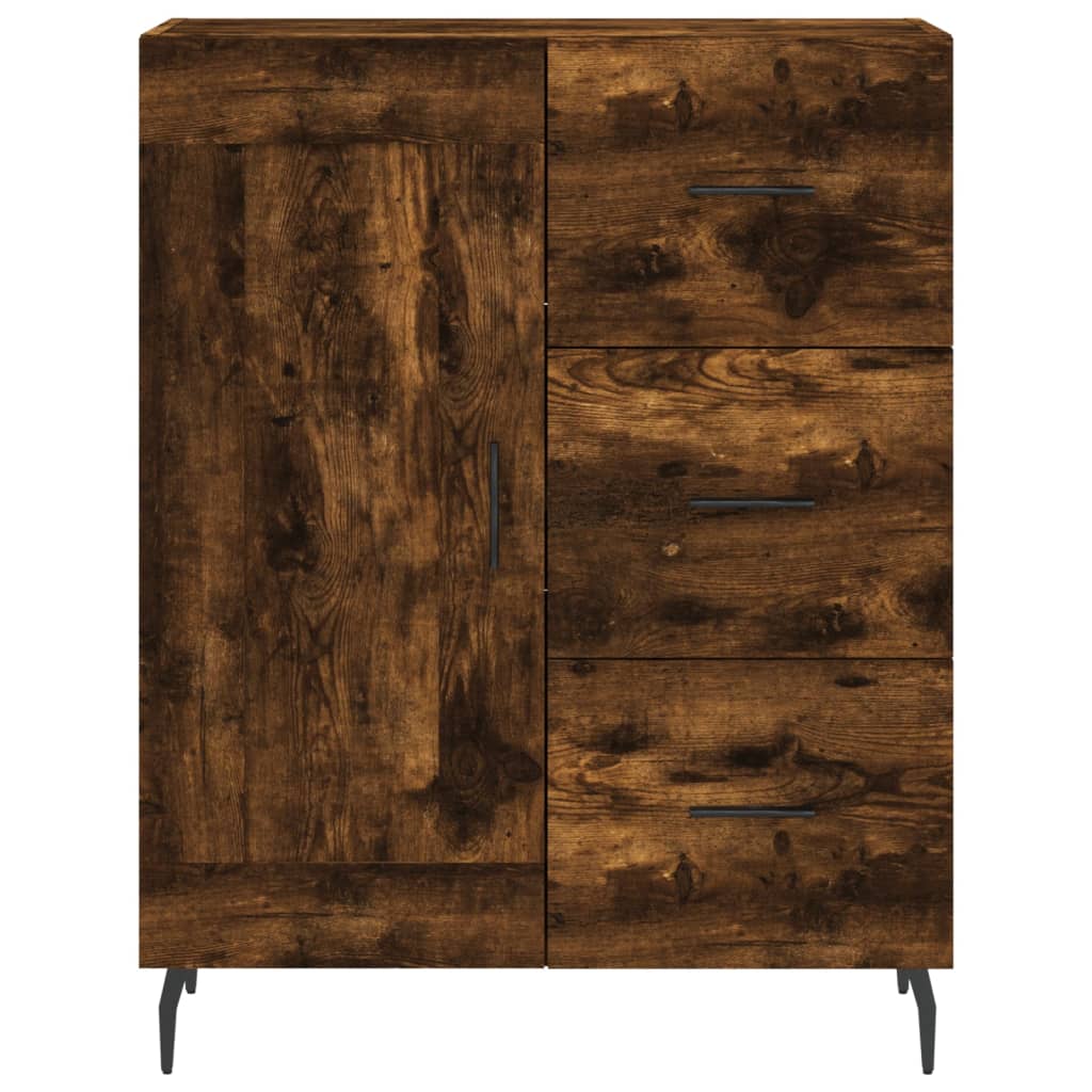 Hoge kast 69,5x34x180 cm bewerkt hout gerookt eikenkleurig is nu te koop bij PeponiXL, paradijselijk wonen!