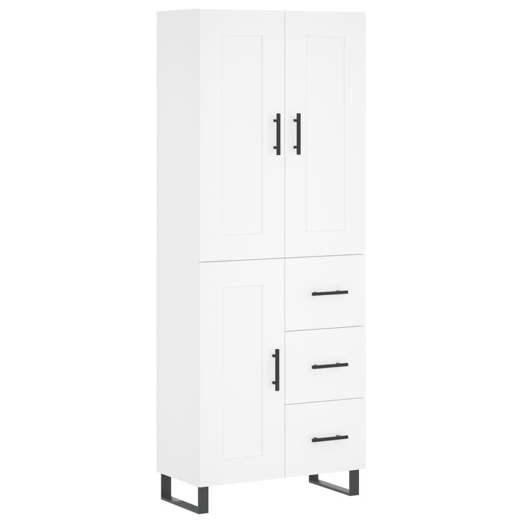 Hoge kast 69,5x34x180 cm bewerkt hout wit is nu te koop bij PeponiXL, paradijselijk wonen!