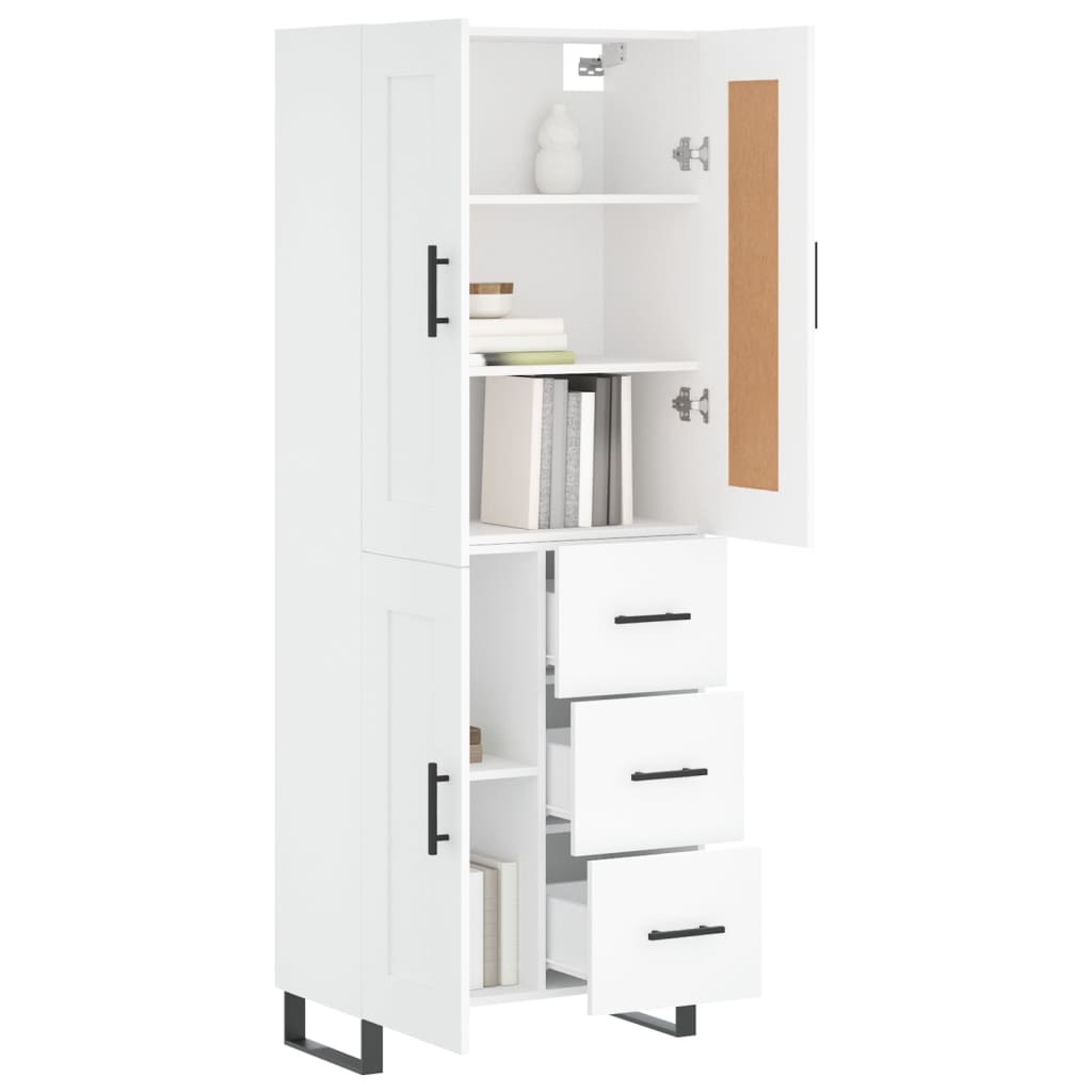 Hoge kast 69,5x34x180 cm bewerkt hout wit is nu te koop bij PeponiXL, paradijselijk wonen!