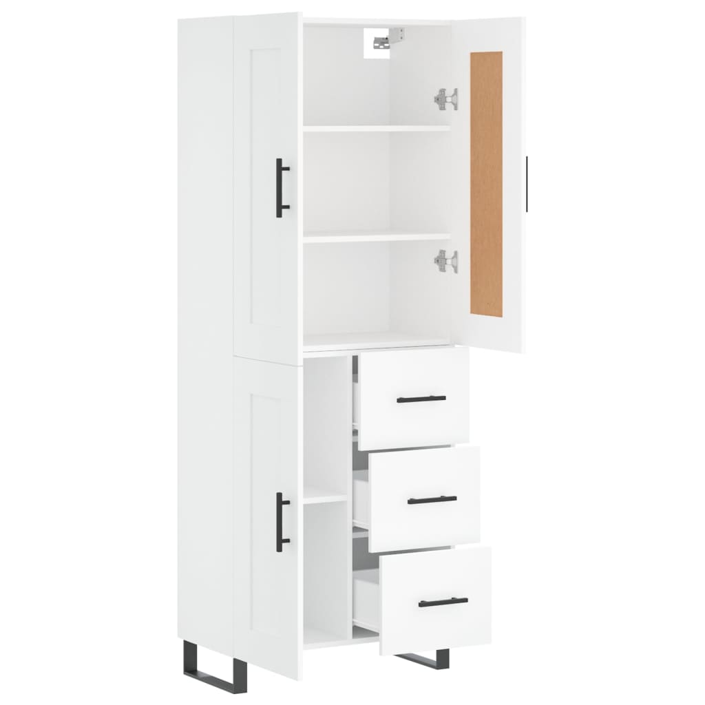 Hoge kast 69,5x34x180 cm bewerkt hout wit is nu te koop bij PeponiXL, paradijselijk wonen!