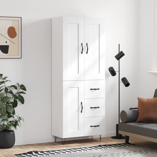 Hoge kast 69,5x34x180 cm bewerkt hout wit is nu te koop bij PeponiXL, paradijselijk wonen!