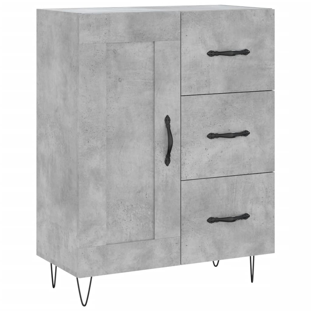 Hoge kast 69,5x34x180 cm bewerkt hout betongrijs is nu te koop bij PeponiXL, paradijselijk wonen!