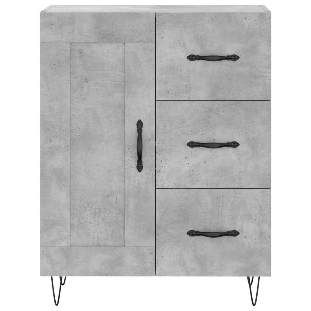 Hoge kast 69,5x34x180 cm bewerkt hout betongrijs is nu te koop bij PeponiXL, paradijselijk wonen!