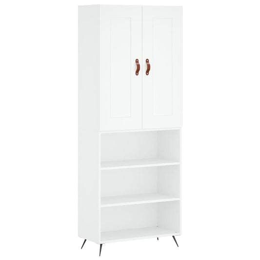 Hoge kast 69,5x34x180 cm bewerkt hout wit is nu te koop bij PeponiXL, paradijselijk wonen!