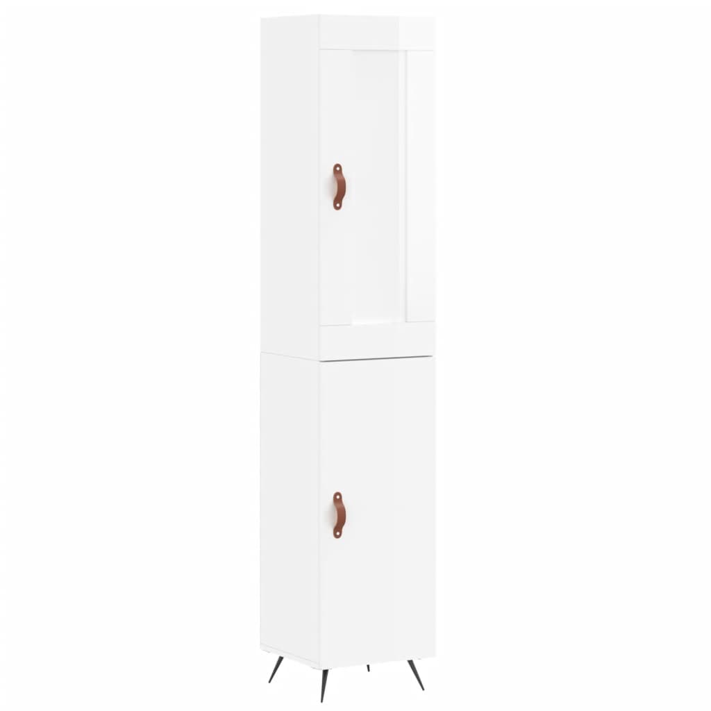 Hoge kast 34,5x34x180 cm bewerkt hout hoogglans wit is nu te koop bij PeponiXL, paradijselijk wonen!