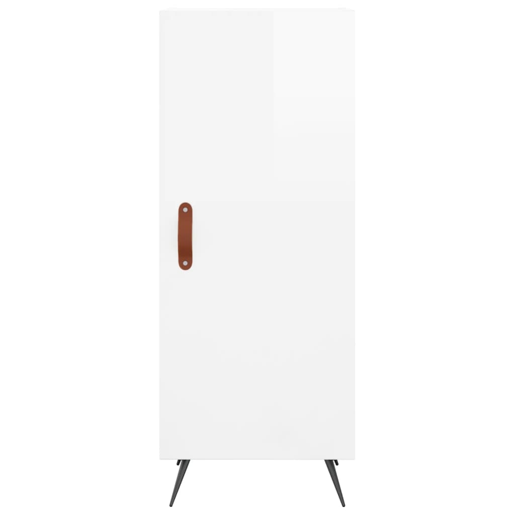 Hoge kast 34,5x34x180 cm bewerkt hout hoogglans wit is nu te koop bij PeponiXL, paradijselijk wonen!
