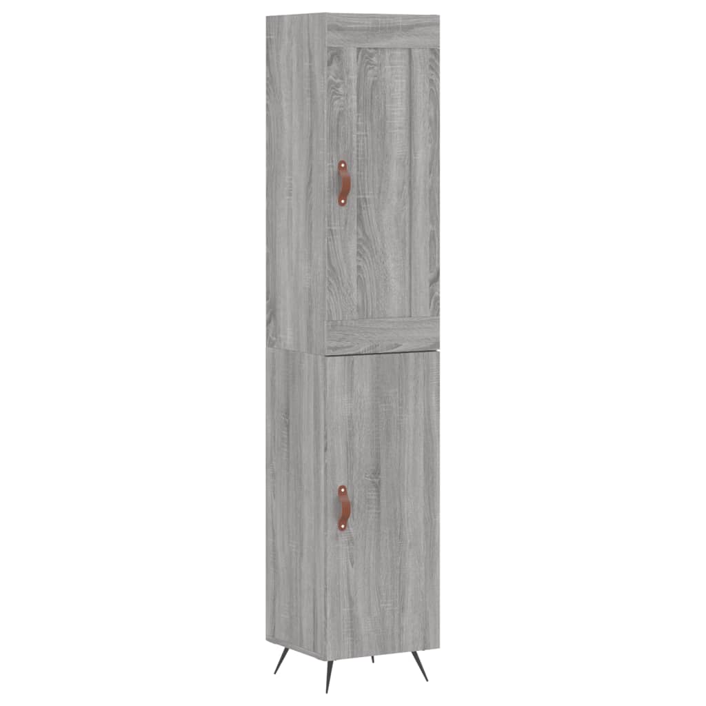 Hoge kast 34,5x34x180 cm bewerkt hout grijs sonoma eikenkleurig is nu te koop bij PeponiXL, paradijselijk wonen!