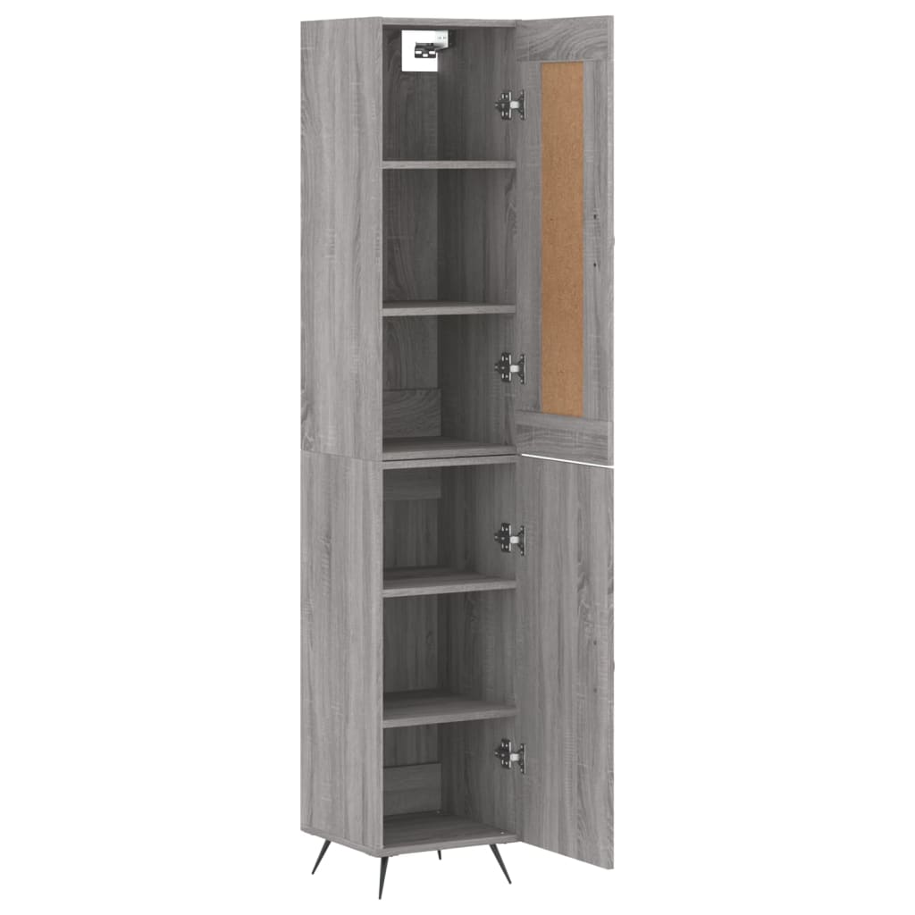 Hoge kast 34,5x34x180 cm bewerkt hout grijs sonoma eikenkleurig is nu te koop bij PeponiXL, paradijselijk wonen!