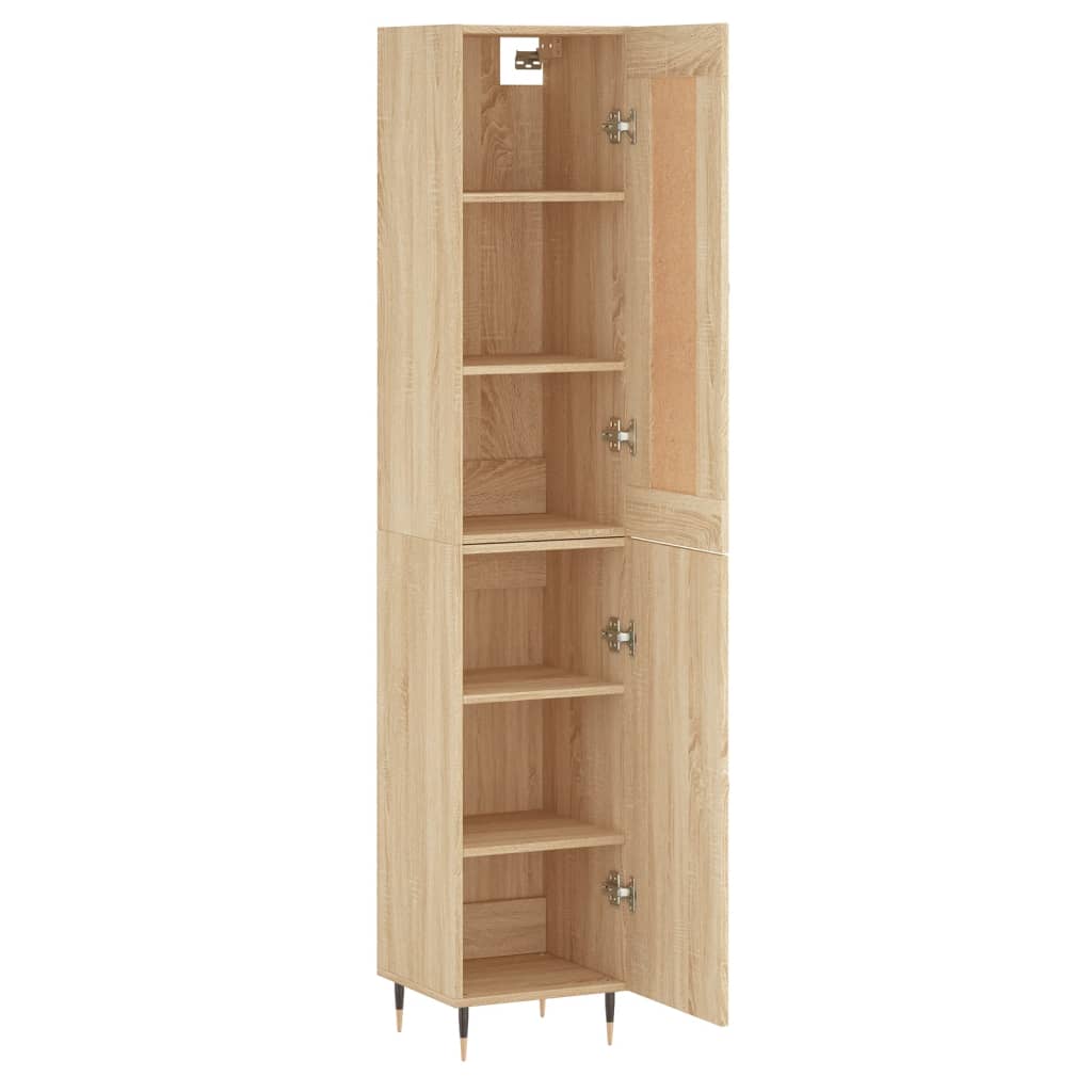 Hoge kast 34,5x34x180 cm bewerkt hout sonoma eikenkleurig is nu te koop bij PeponiXL, paradijselijk wonen!