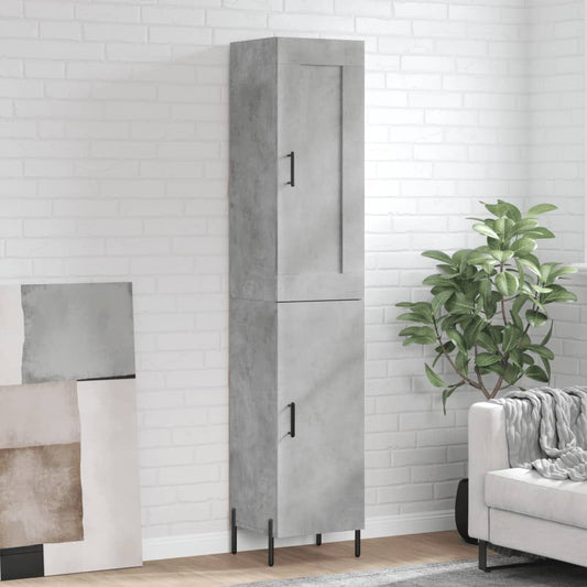 Hoge kast 34,5x34x180 cm bewerkt hout betongrijs is nu te koop bij PeponiXL, paradijselijk wonen!