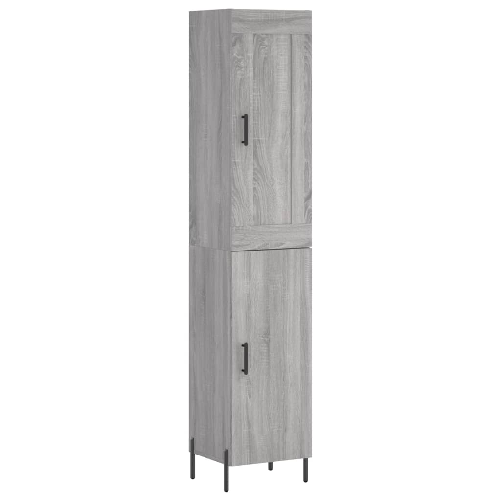 Hoge kast 34,5x34x180 cm bewerkt hout grijs sonoma eikenkleurig is nu te koop bij PeponiXL, paradijselijk wonen!