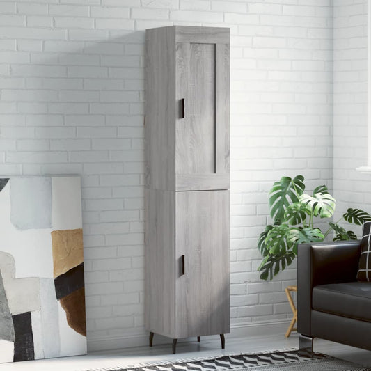 Hoge kast 34,5x34x180 cm bewerkt hout grijs sonoma eikenkleurig is nu te koop bij PeponiXL, paradijselijk wonen!