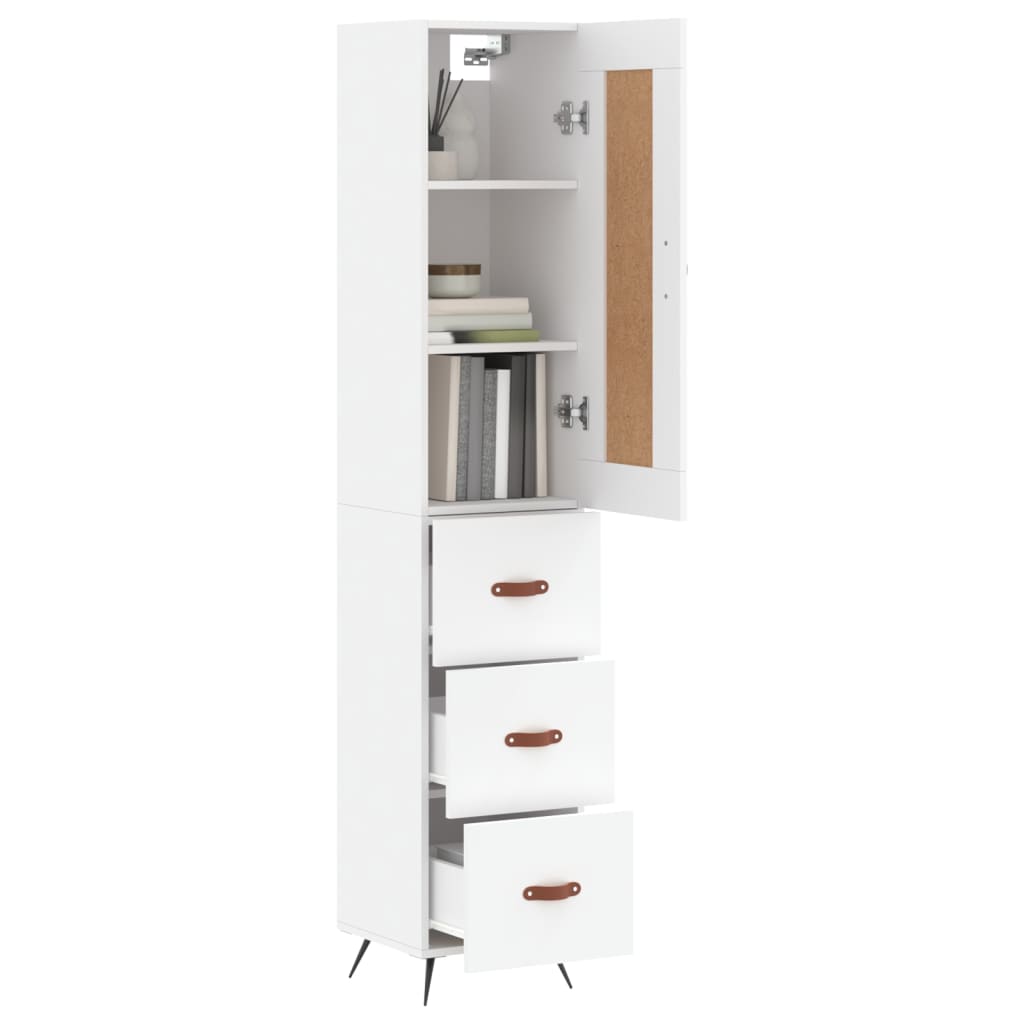 Hoge kast 34,5x34x180 cm bewerkt hout wit is nu te koop bij PeponiXL, paradijselijk wonen!