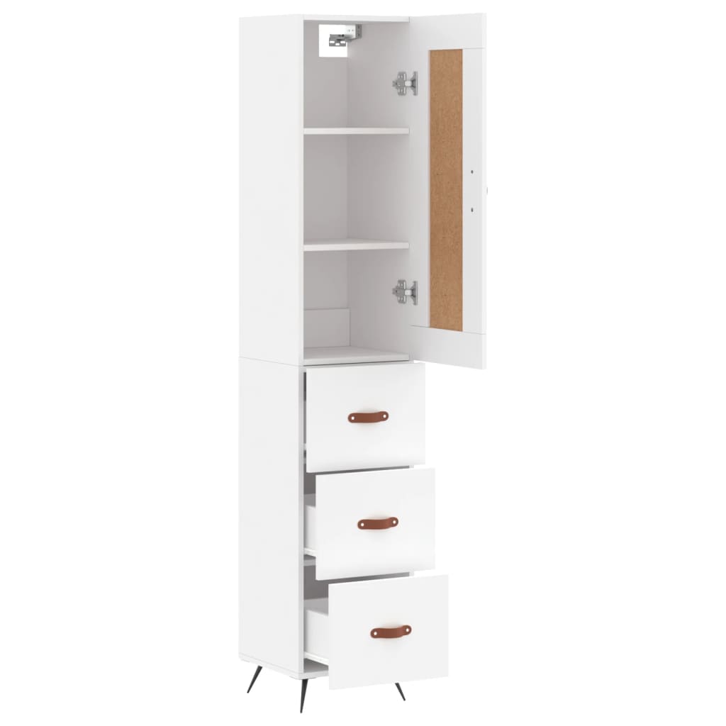 Hoge kast 34,5x34x180 cm bewerkt hout wit is nu te koop bij PeponiXL, paradijselijk wonen!