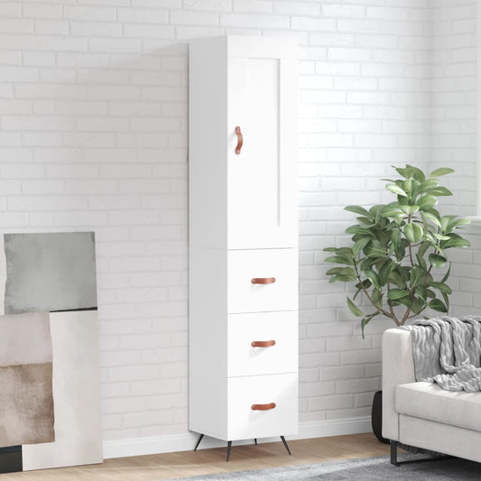 Hoge kast 34,5x34x180 cm bewerkt hout wit is nu te koop bij PeponiXL, paradijselijk wonen!