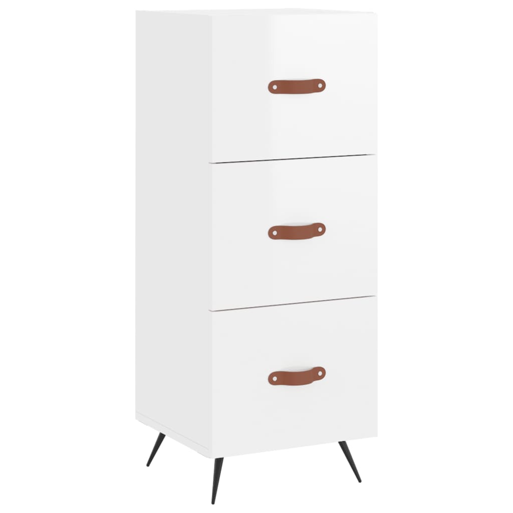Hoge kast 34,5x34x180 cm bewerkt hout hoogglans wit is nu te koop bij PeponiXL, paradijselijk wonen!