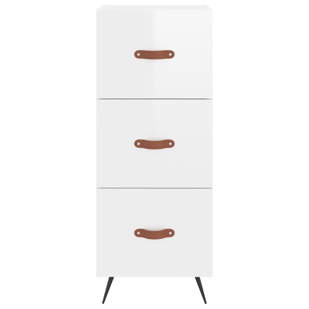 Hoge kast 34,5x34x180 cm bewerkt hout hoogglans wit is nu te koop bij PeponiXL, paradijselijk wonen!