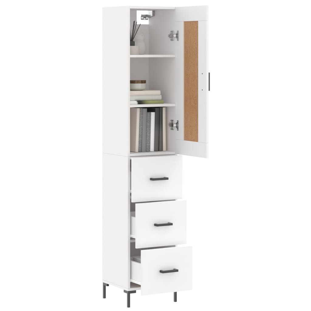 Hoge kast 34,5x34x180 cm bewerkt hout wit is nu te koop bij PeponiXL, paradijselijk wonen!