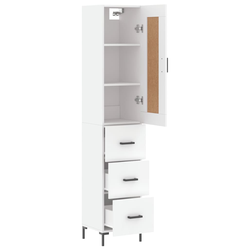 Hoge kast 34,5x34x180 cm bewerkt hout wit is nu te koop bij PeponiXL, paradijselijk wonen!