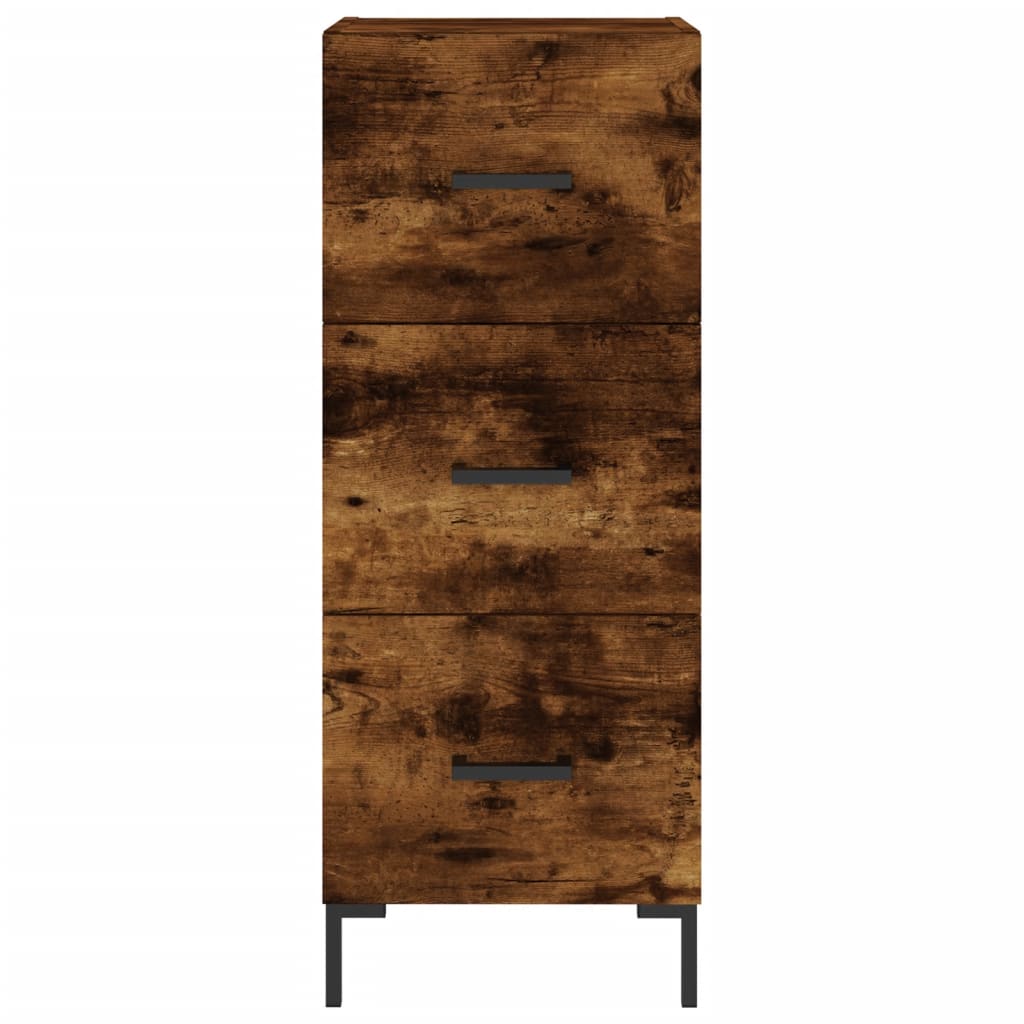 Hoge kast 34,5x34x180 cm bewerkt hout gerookt eikenkleurig is nu te koop bij PeponiXL, paradijselijk wonen!