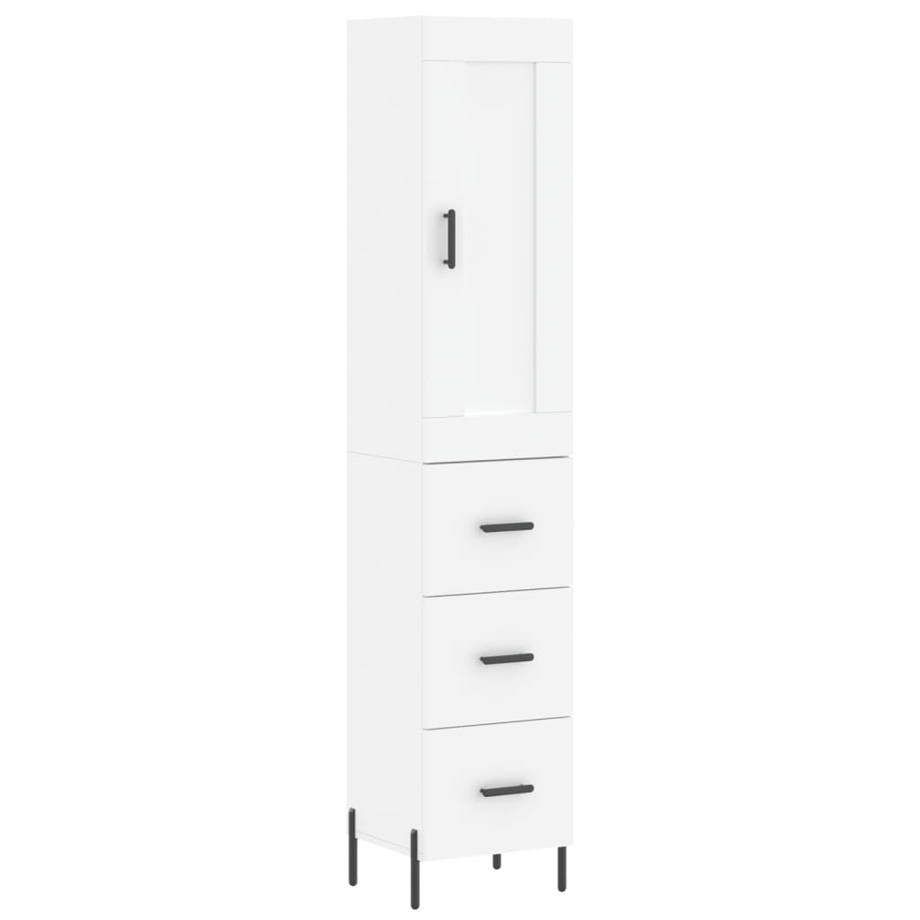 Hoge kast 34,5x34x180 cm bewerkt hout wit is nu te koop bij PeponiXL, paradijselijk wonen!