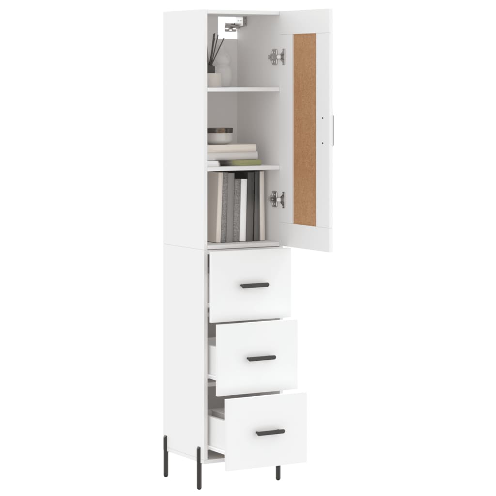 Hoge kast 34,5x34x180 cm bewerkt hout wit is nu te koop bij PeponiXL, paradijselijk wonen!