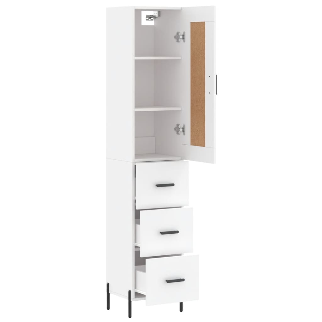 Hoge kast 34,5x34x180 cm bewerkt hout wit is nu te koop bij PeponiXL, paradijselijk wonen!