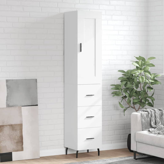 Hoge kast 34,5x34x180 cm bewerkt hout wit is nu te koop bij PeponiXL, paradijselijk wonen!
