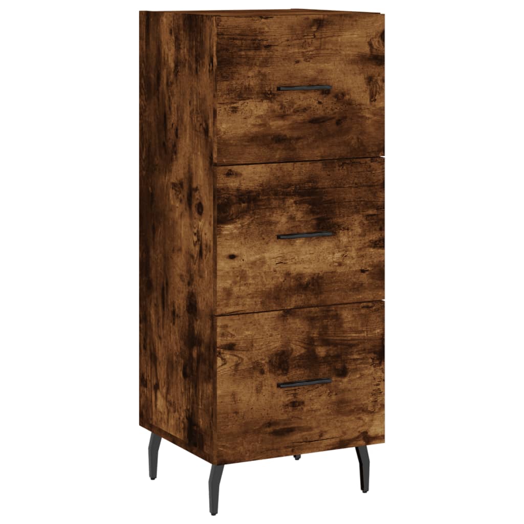 Hoge kast 34,5x34x180 cm bewerkt hout gerookt eikenkleurig is nu te koop bij PeponiXL, paradijselijk wonen!