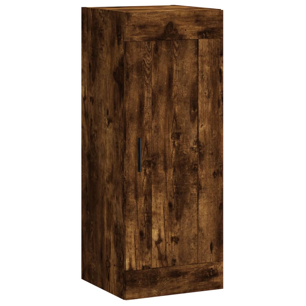 Hoge kast 34,5x34x180 cm bewerkt hout gerookt eikenkleurig is nu te koop bij PeponiXL, paradijselijk wonen!