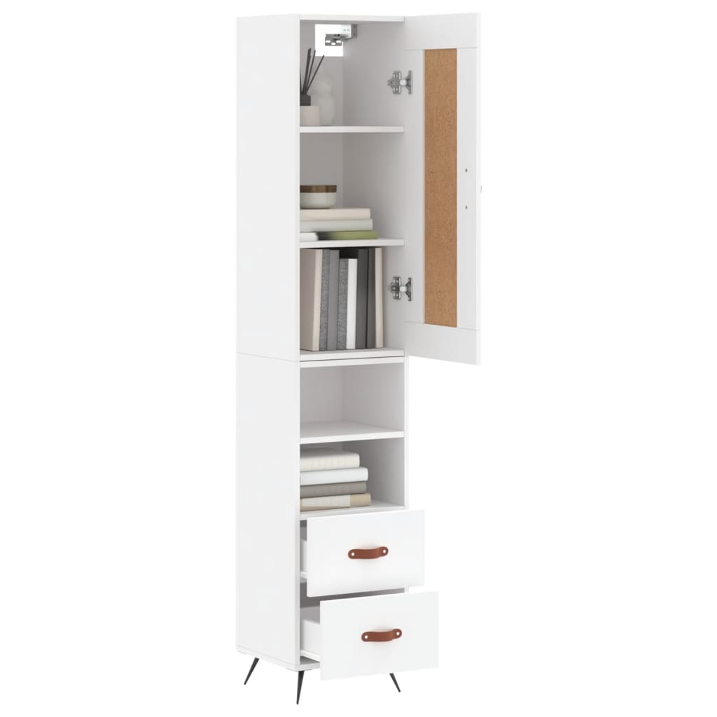 Hoge kast 34,5x34x180 cm bewerkt hout wit is nu te koop bij PeponiXL, paradijselijk wonen!