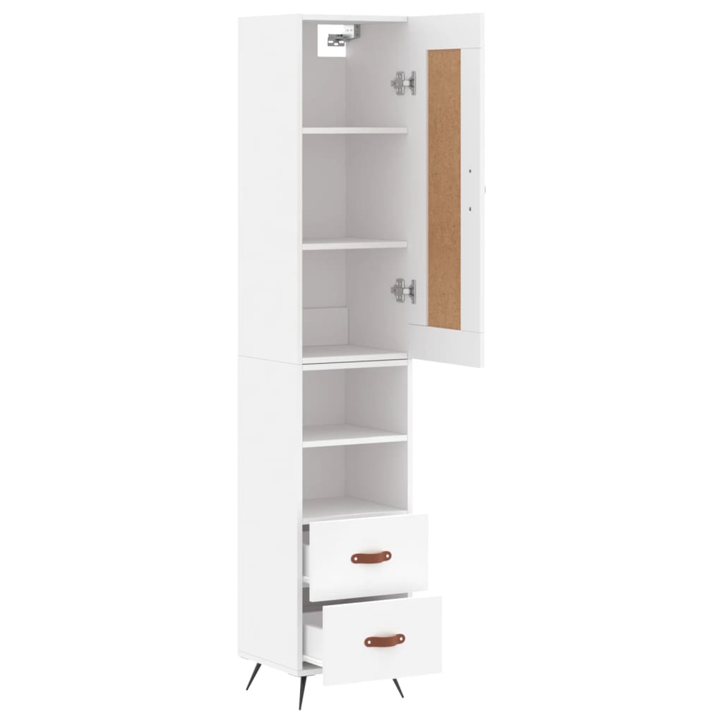 Hoge kast 34,5x34x180 cm bewerkt hout wit is nu te koop bij PeponiXL, paradijselijk wonen!